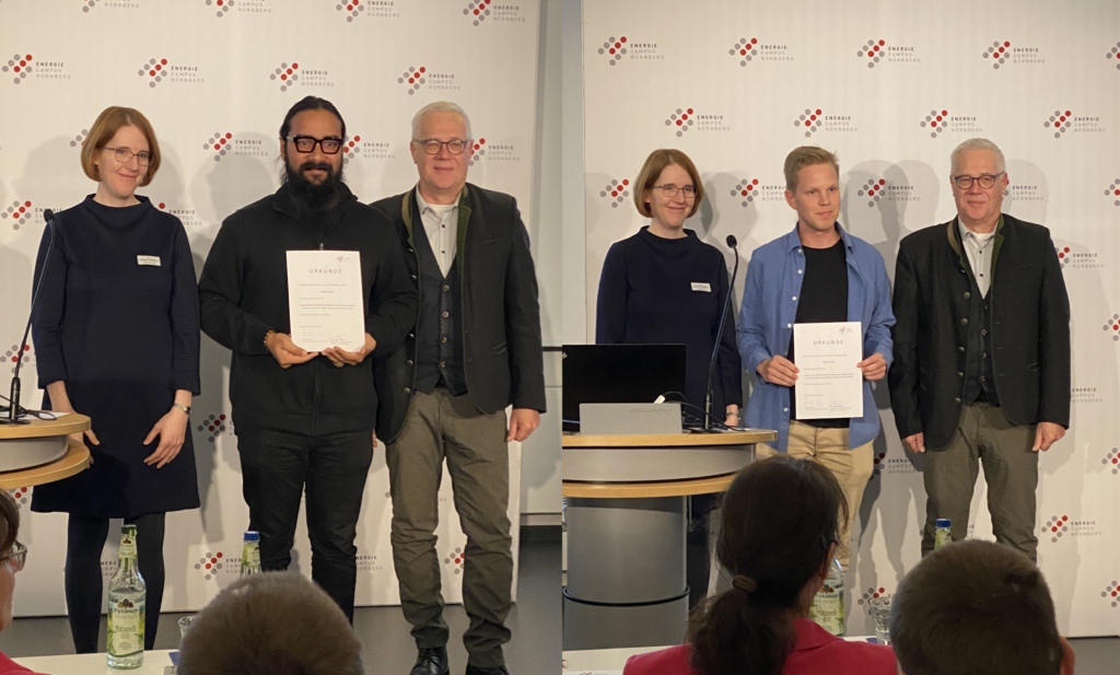 Arkya Sanyal and Moritz Stahl receive the EnCN Energy Award