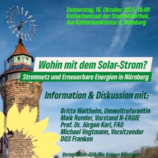 Towards entry "Professor Karl at information- and discussion round “Wohin mit dem Solarstrom – Stromnetz und Erneuerbare Energien in Nürnberg”"